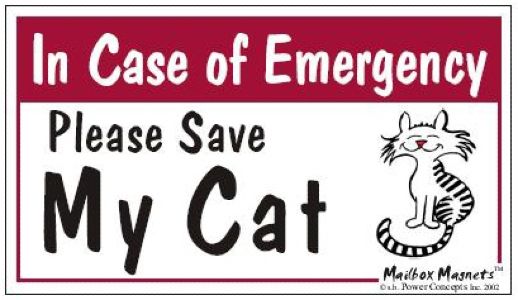 Save My Cat Emergency magnet-Bilingual French and English