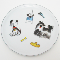 Porcelain Funny Dogs Plate