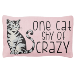 One Cat Shy of Crazy Lumbar Pillow