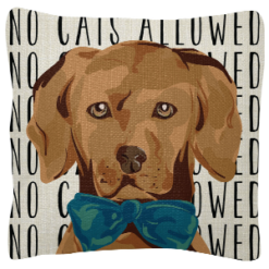No Cats Allowed Square Pillow