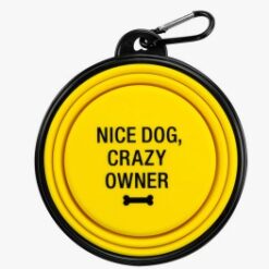 Alternative view of Nice Dog Crazy Owner Portable Dog Bowl
