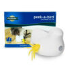 Peek-a-bird cat toy beside box