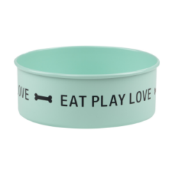 Eat Play Love Carbon Steel Dog Bowl