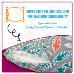 fish bone pattern super cute pillow for kitty kasas bed