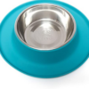 Blue Silicone Feeder with stainless steel bowl