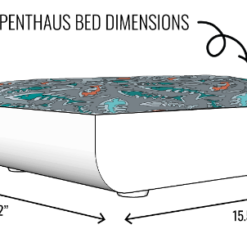 Drawing of dimensions of Kitty-Kasas-Penthaus Bed