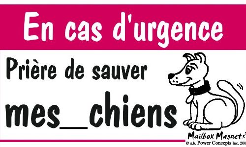 sauver mes chiens1 Emergency Magnet
