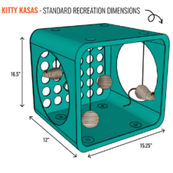 Kitty Kasas Teal Recreation Cube dimensions