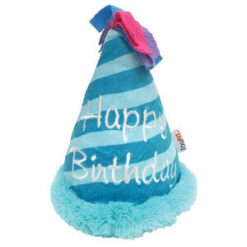 Blue Birthday hat dog toy for dogs