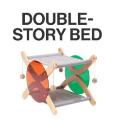 Double story cat bed with toys