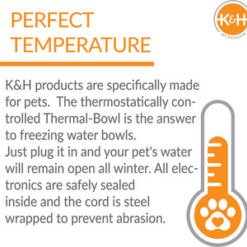 Thermal Heated Bowl by K & H temperature with picture of thermostat flat