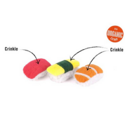 Features of sassy sushi catnip toy