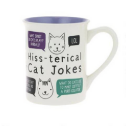 Cat Joke Mug White and Purple