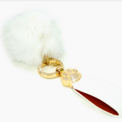 Faux Fur Fantasy - Pendant Keychain White