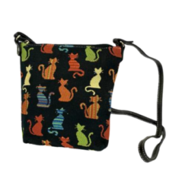 Cheeky Cats Black Crossbody Purse