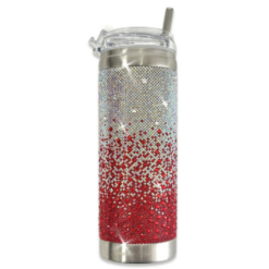 Canadian Red Ombré Crystal Tumbler by Jacqueline Kent