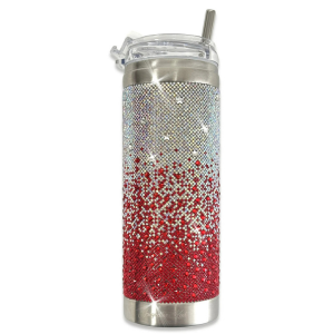 Canadian Red Ombré Crystal Tumbler by Jacqueline Kent