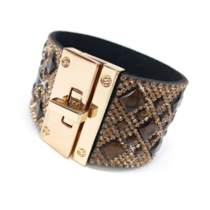 Chocolate Diamond Crystal Cuff Brown by Jacqueline Kent
